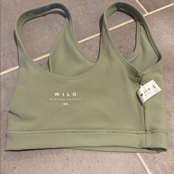 XS Wilo the Label Green Sage Ribbed Sports Bra - Picture 3 of 3